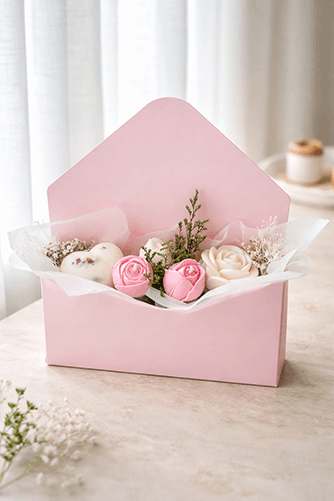 BZ - Enveloppe de bougies roses
